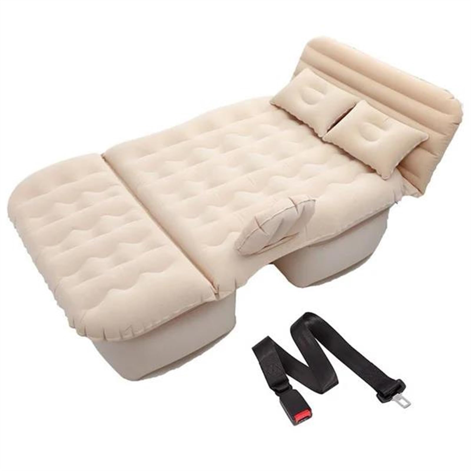 JJRFVBGT Auto Luftmatratze Aufblasbare Auto-Luftmatratze, Universelles Tragbares Multifunktionales Reisebett, Zusammenklappbares Sofa Für Outdoor-Camping, Autozubehör, Luftbettzubehör(Beige) von JJRFVBGT