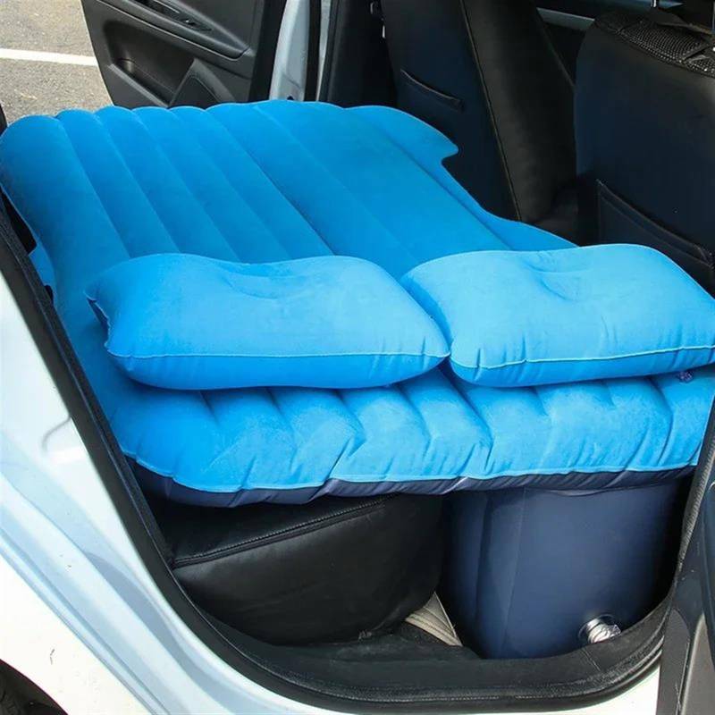 JJRFVBGT Auto Luftmatratze Aufblasbares Autobett, Luftmatratze, Auto-Reisematratze, Bett Mit Universeller Rückenlehne, Multifunktionales Sofa, Outdoor-Campingmatte, Kissen(Blue) von JJRFVBGT