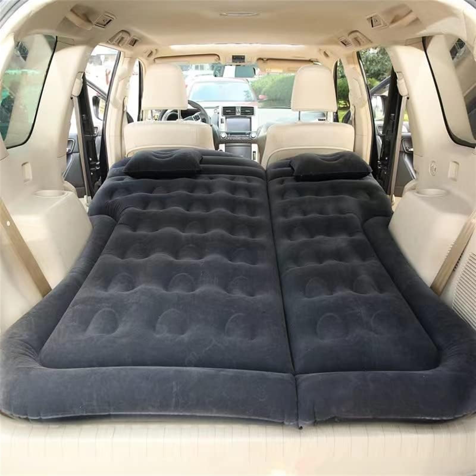 JJRFVBGT Auto Luftmatratze Aufblasbares SUV-Luftmatratzenbett, Verdicktes Auto-Camping-Luftmatratzenbett Mit Luftpumpe, 68,9 X 51,2 Zoll, LKW-Matratze, Tragbare Auto-Reisematratze von JJRFVBGT