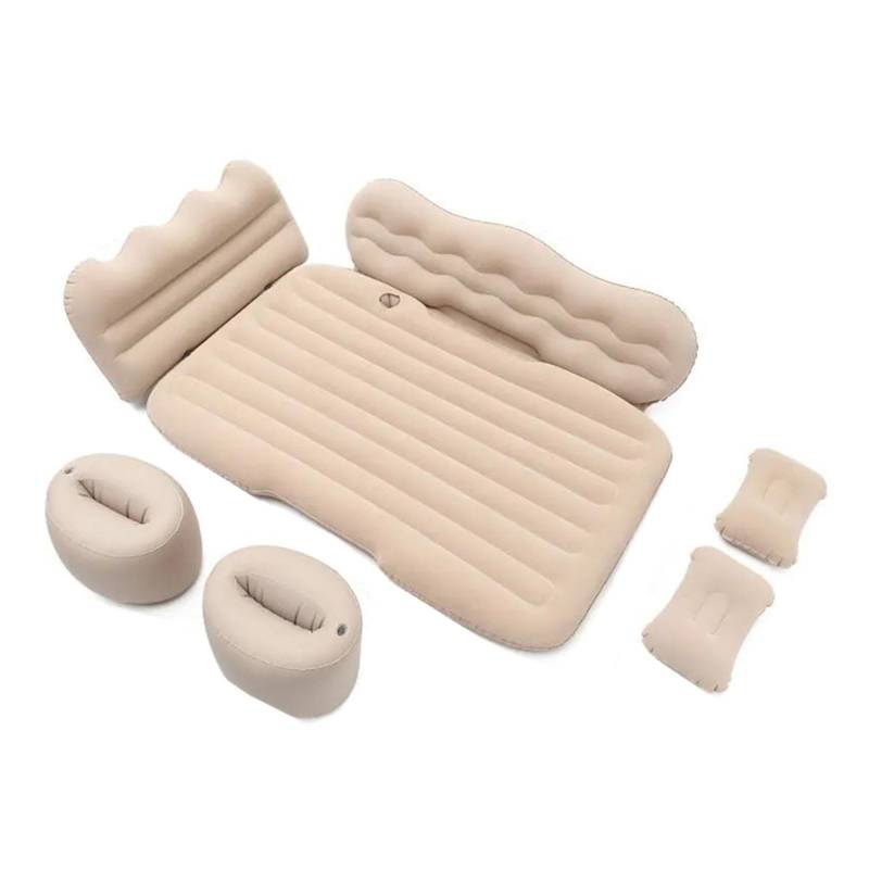 JJRFVBGT Auto Luftmatratze Auto-Luftmatratze, Luftbett, Aufblasbare Matratze, Tragbares Klappbett, Auto-Reiseschlafbett, Hinten Für Sitze, Kofferraum, Mit Automatischer Aufblasbarer Pumpe(Beige) von JJRFVBGT