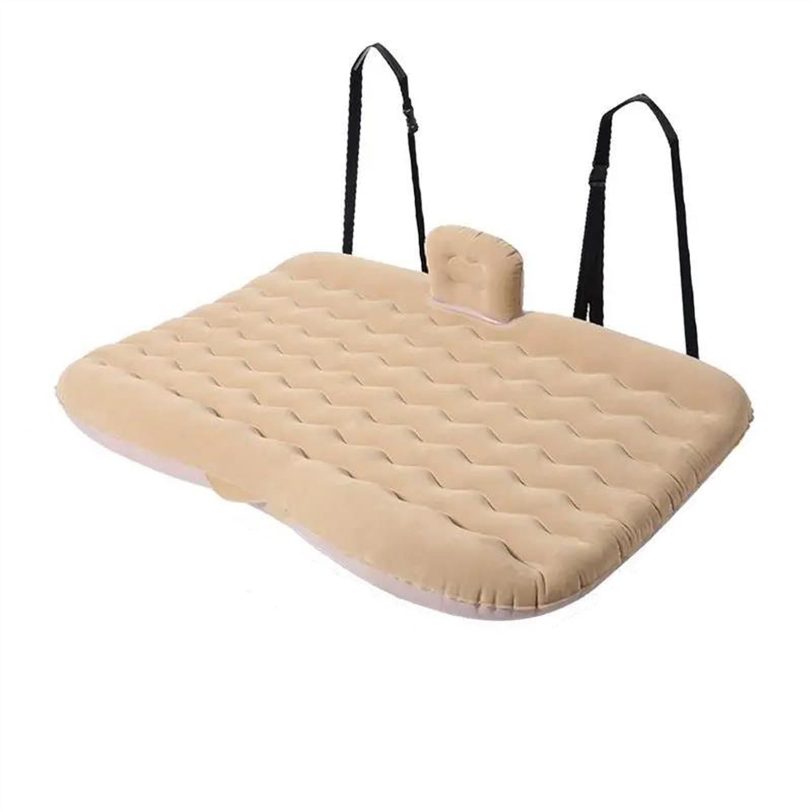 JJRFVBGT Auto Luftmatratze Auto Luftmatratze Camping Luftbett Fahrzeug Schlafen Tragbares Auto Aufblasbares Bett Luftbett Mit Luftpumpe Rücksitzbett 130x80CM Autozubehör(Beige) von JJRFVBGT