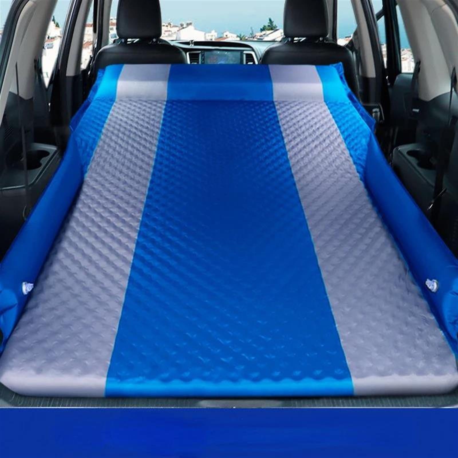 JJRFVBGT Auto Luftmatratze Auto Reise Bett Kofferraum SUV Nicht Aufblasbare Isomatte Luftbett Faltbare Twin Matratze Camping Camp Sofa Outdoor Kissen(6) von JJRFVBGT