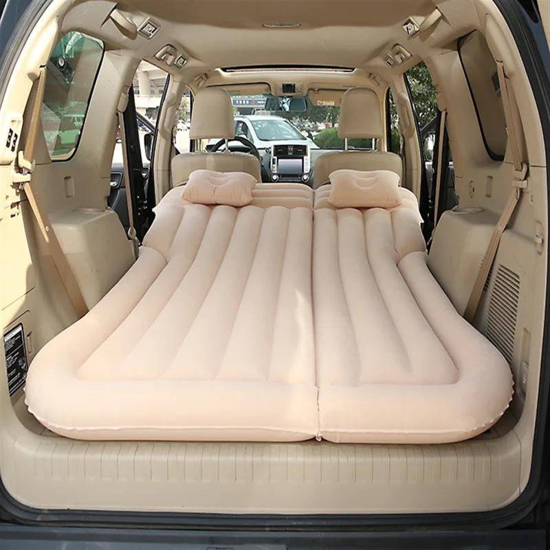 JJRFVBGT Auto Luftmatratze Auto-Reisebett, Aufblasbare Matratze, Tragbare Isomatte, Luftbett, Multifunktionales Aufblasbares Bett, Luftmatratze, Autoinnenausstattung(Beige) von JJRFVBGT