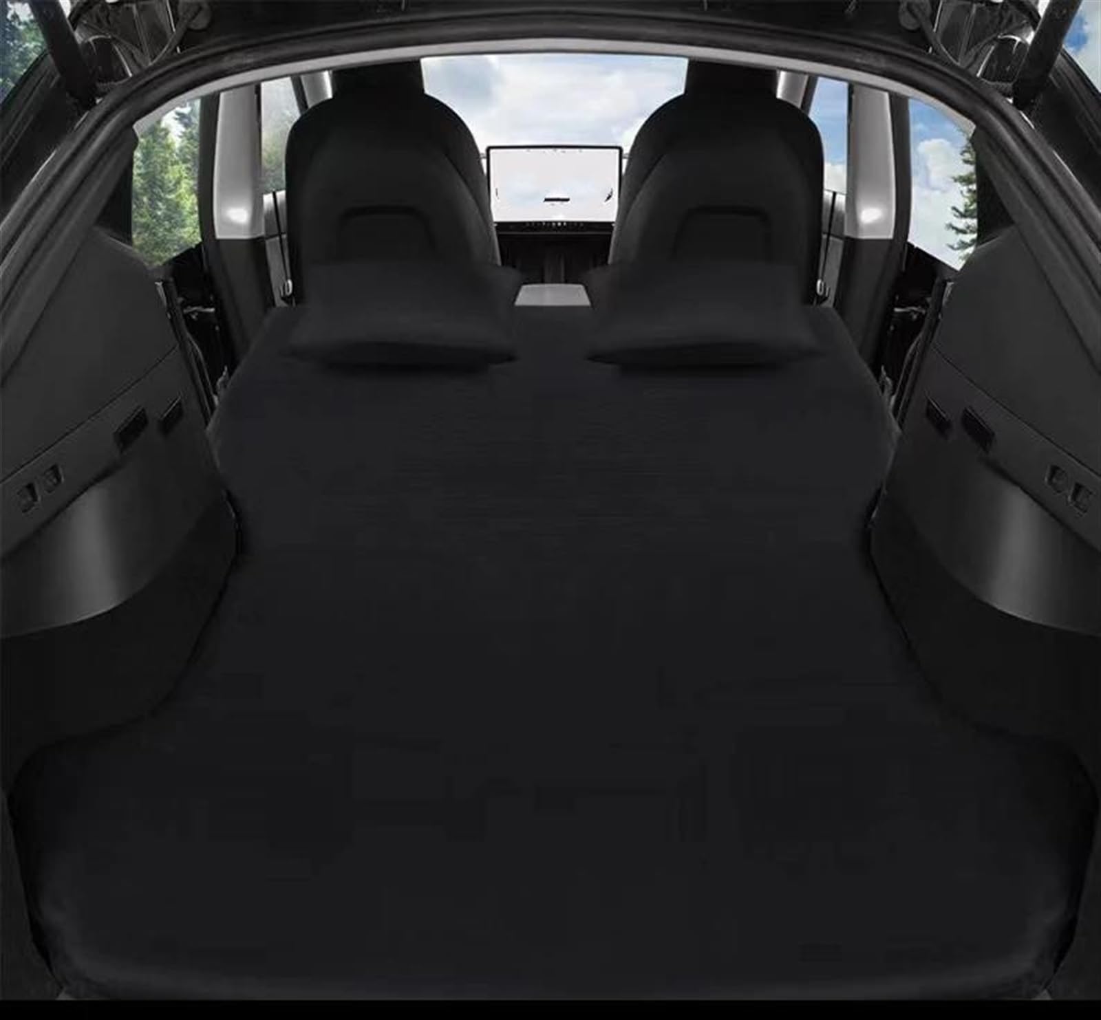 JJRFVBGT Auto Luftmatratze Kompatibel Mit Tesla Für Model Y Auto-Reisebett Auto-Innenausstattung Aufblasbare Luftmatratze Outdoor-Camping-Luftkissenbett(Black,Size 2) von JJRFVBGT