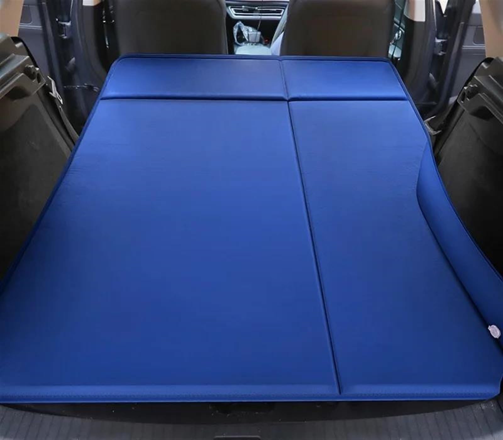 JJRFVBGT Auto Luftmatratze Limousine SUV MPV Auto Reisebett Automatische Luftmatratze Faltbare Doppelmatratze Rücksitz Isomatte Kofferraum Aufblasbares Sofa Campingbett(Blue) von JJRFVBGT