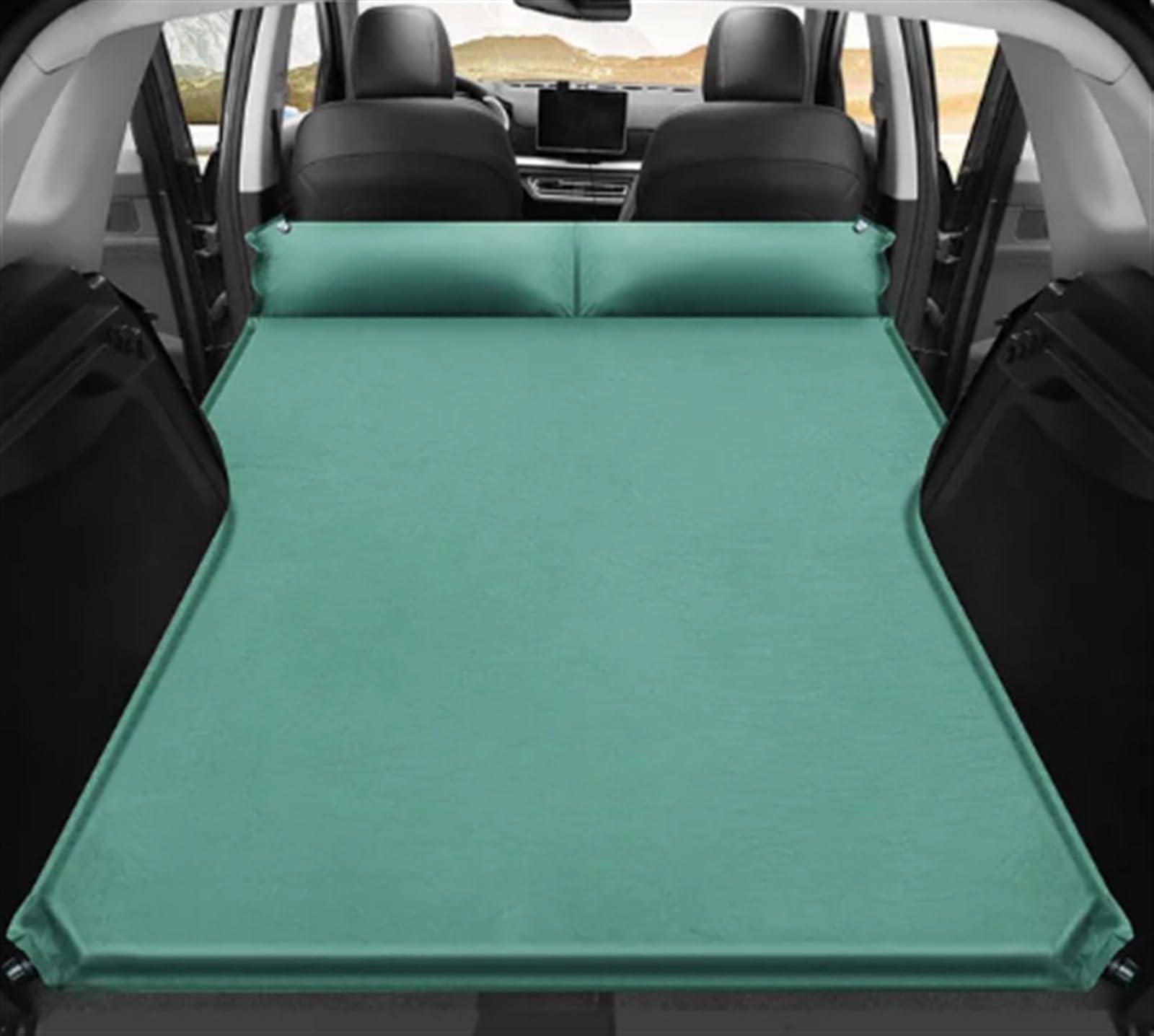 JJRFVBGT Auto Luftmatratze SUV MPV Limousine Universal-Luftmatratze Auto-Reisebett Luftbett Selbstfahrendes Reisebett Kofferraum Automatische Aufblasbare Matratze Auto-Innenausstattung(Green,Size 1) von JJRFVBGT