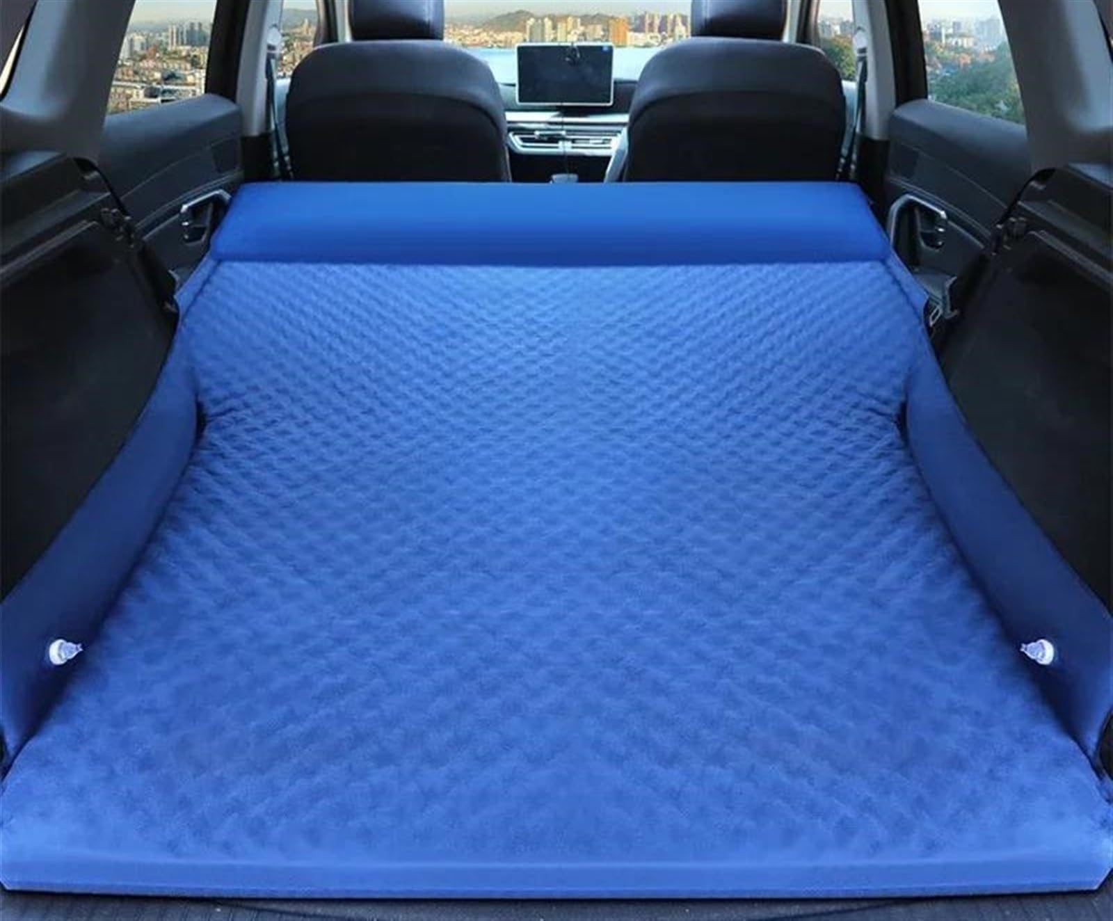 JJRFVBGT Auto Luftmatratze Universal Aufblasbare Luftmatratze SUV MPV Kofferraum Reise Air Kissen Outdoor Camping Aufblasbare Auto Reisebett Camping Kissen Auto Zubehör(Blue,Size 1) von JJRFVBGT