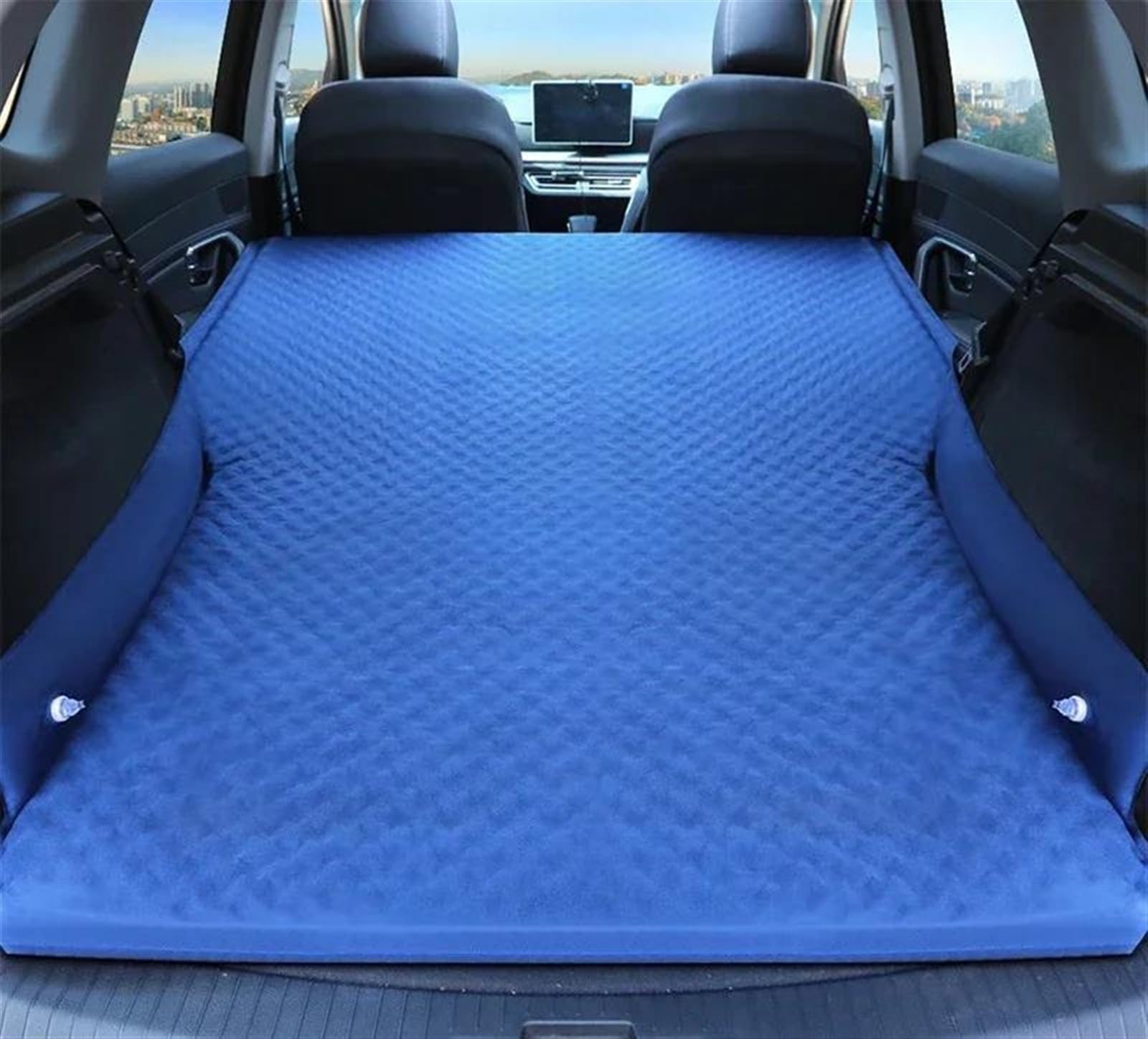 JJRFVBGT Auto Luftmatratze Universal Aufblasbare Luftmatratze SUV MPV Kofferraum Reise Air Kissen Outdoor Camping Aufblasbare Auto Reisebett Camping Kissen Auto Zubehör(Blue,Size 2) von JJRFVBGT