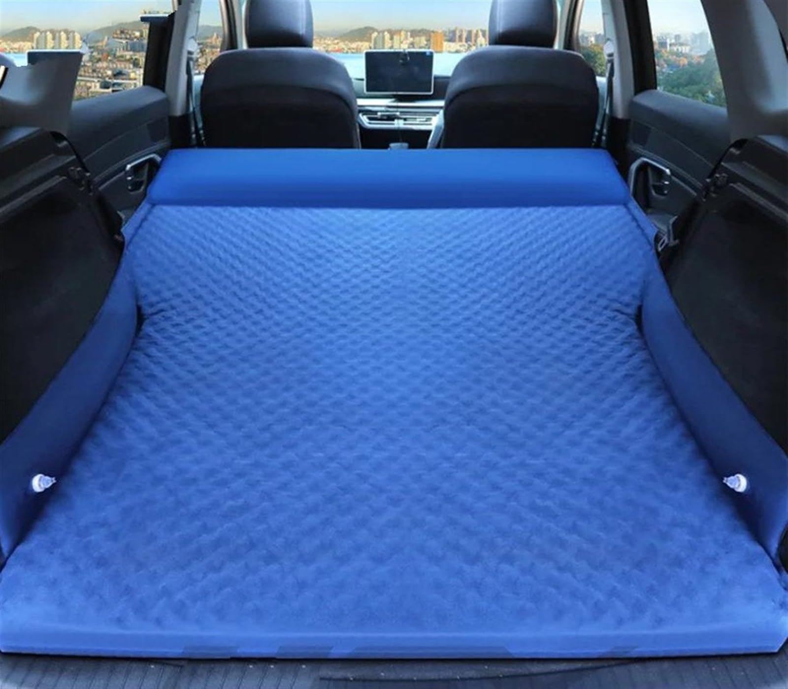 JJRFVBGT Auto Luftmatratze Universal Auto Luftmatratze Luftbett Auto Isomatte Kissen Integriertes Autobett Kofferraum SUV MPV Schlafmatratze Reise Autozubehör 188X130CM(Blue,Size 1) von JJRFVBGT