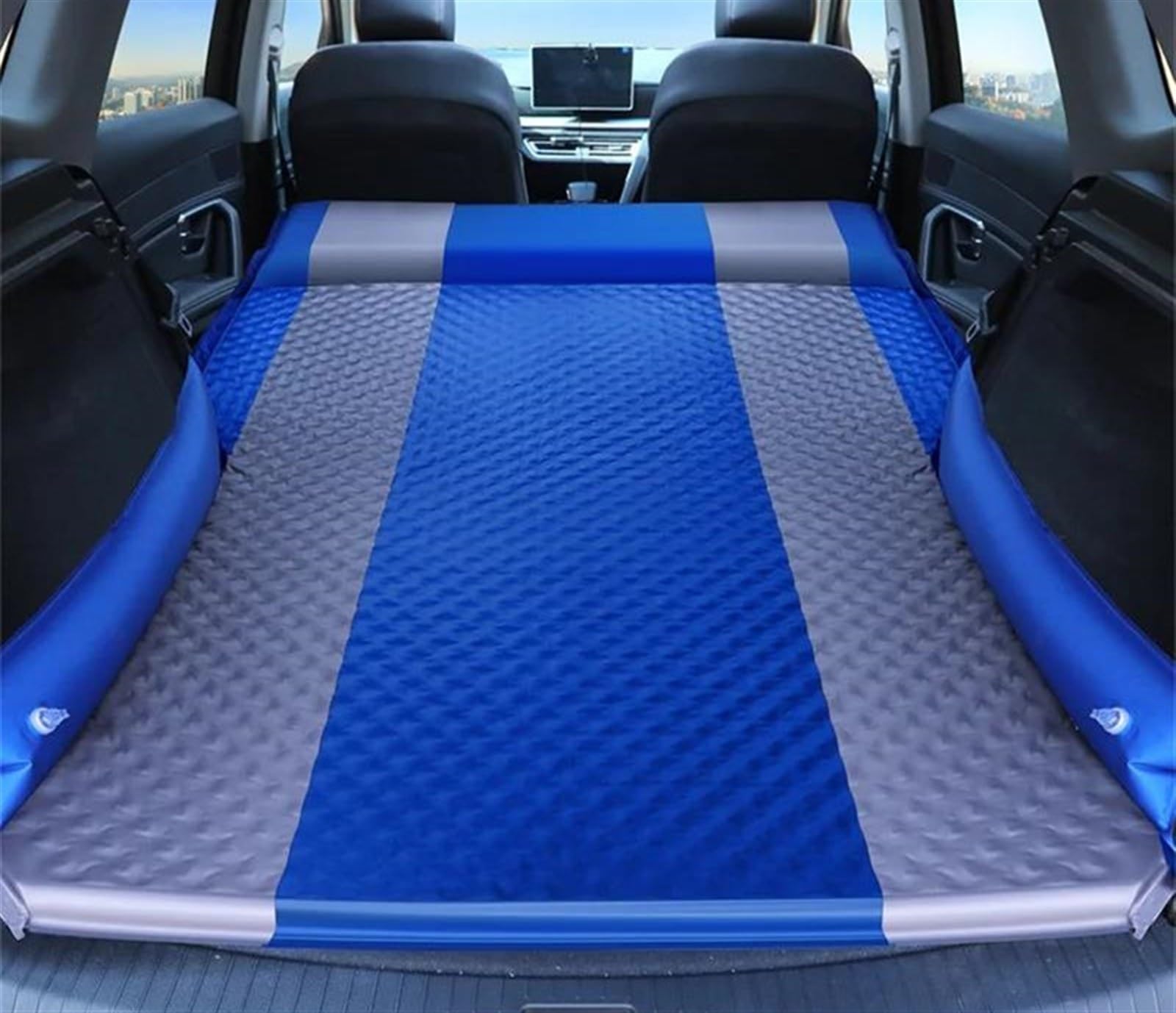 JJRFVBGT Auto Luftmatratze Universal-Luftmatratze, Luftbett, Auto, Reise, Aufblasbares Bett, SUV, Hinten Für Sitz, Kofferraum, Reisematte, Auto-Innenausstattung, Tragbare Isomatte(Blue) von JJRFVBGT