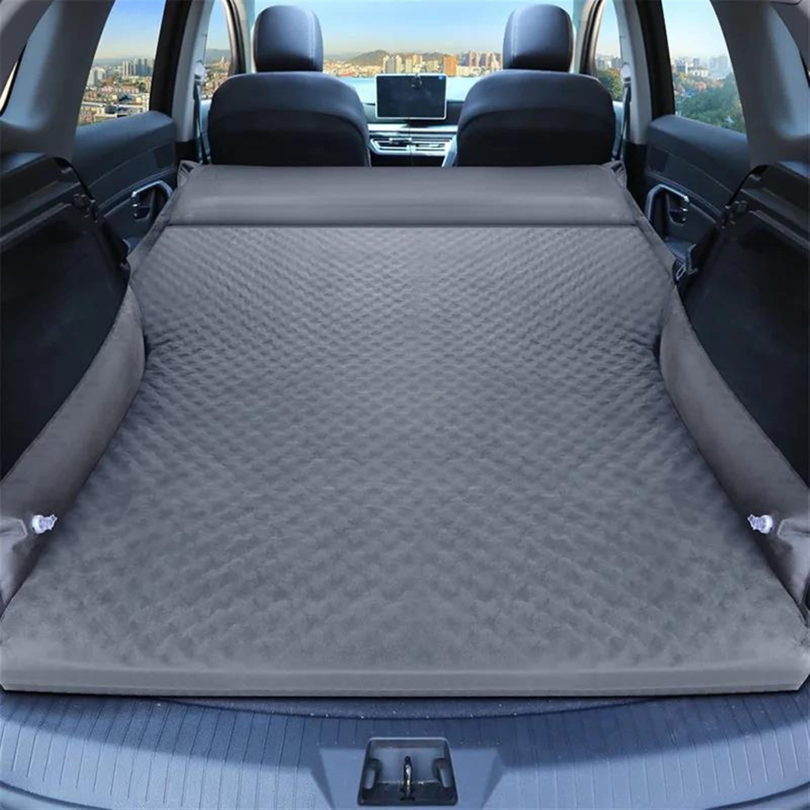 JJRFVBGT Auto Luftmatratze Universal-Luftmatratze, Luftbett, Auto, Reise, Aufblasbares Bett, SUV, Hinten Für Sitz, Kofferraum, Reisematte, Auto-Innenausstattung, Tragbare Isomatte(Gray) von JJRFVBGT