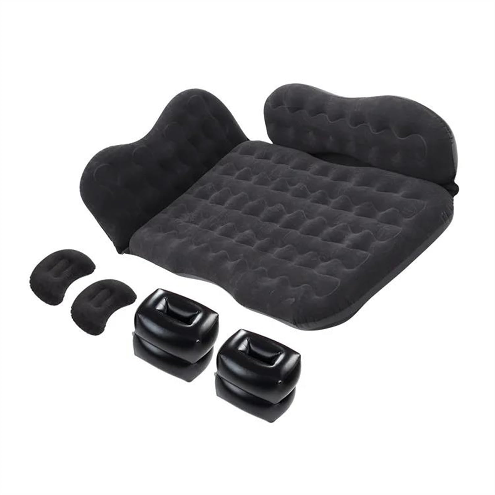 JJRFVBGT Auto Luftmatratze Universal-Luftmatratze Auto Isomatte Split Aufblasbares Bett Klappbares Reisebett SUV Limousine Campingkissen Hintere Auspuffmatte Bett Luftbett(Black) von JJRFVBGT