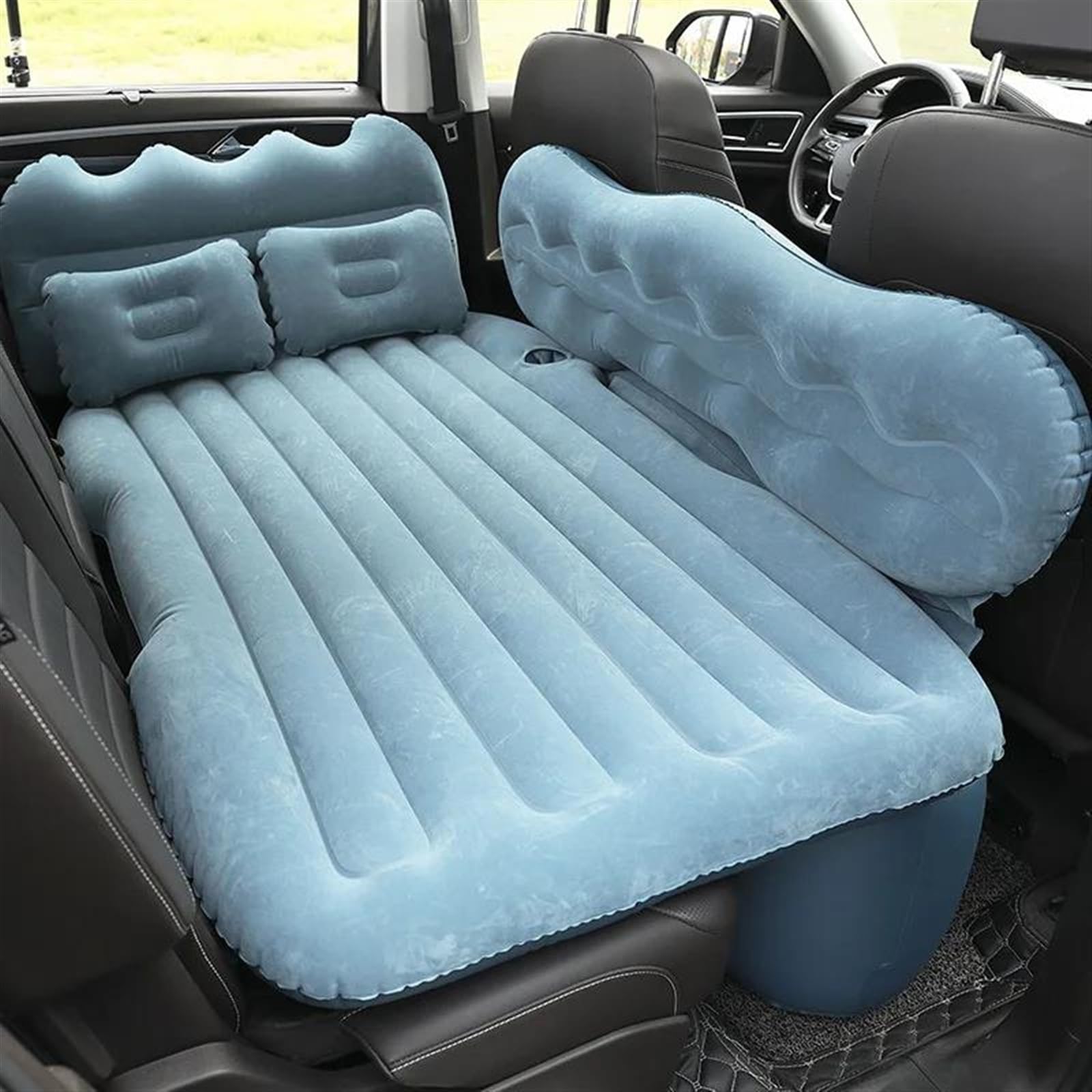 JJRFVBGT Auto Luftmatratze Universal Tragbare Isomatte Auto Luftmatratze Split Aufblasbares Bett Reisebett Matratze SUV Kofferraum Matratze Camping Luftmatratze Auto Zubehör(Blue) von JJRFVBGT