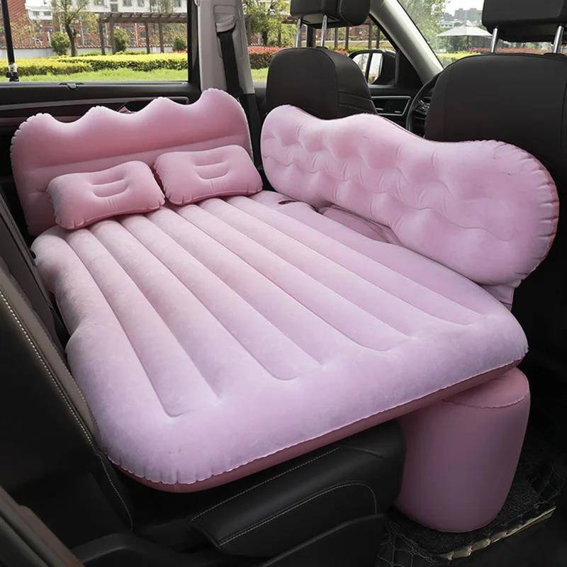 JJRFVBGT Auto Luftmatratze Universal Tragbare Isomatte Auto Luftmatratze Split Aufblasbares Bett Reisebett Matratze SUV Kofferraum Matratze Camping Luftmatratze Auto Zubehör(Pink) von JJRFVBGT