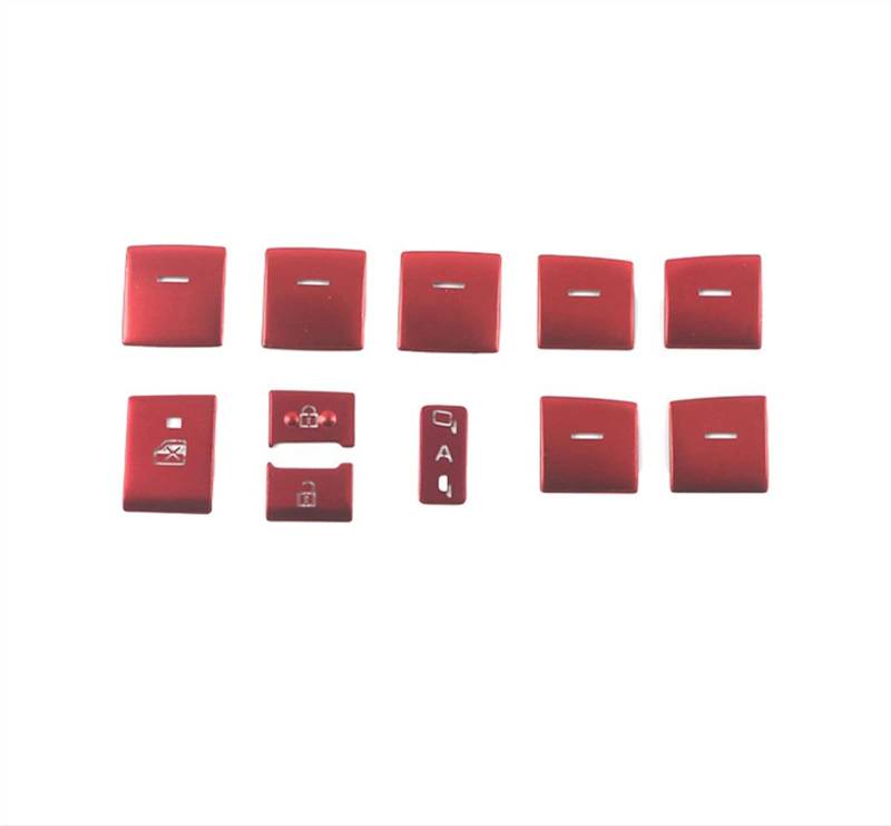 JJRFVBGT Auto Schalter Dekoration Autofenster Glas Lift Button Aufkleber Türschloss Unlock Button Cover Trims Kompatibel Mit Toyota Für Highlander Für Kluger XU70 2020 2021 2022(Red) von JJRFVBGT