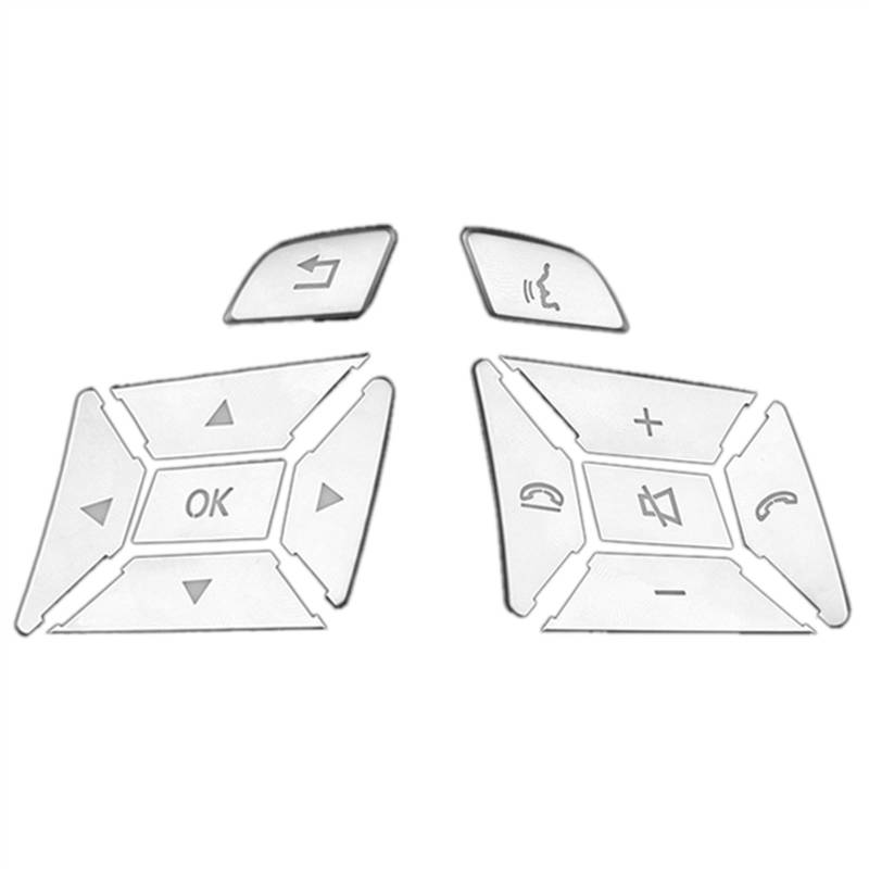 JJRFVBGT Auto Schalter Dekoration Kompatibel Mit Mercedes Für Benz Für W176 W246 W212 W204 Lenkrad-Multimedia-Lautstärkeschalter-Knopf-Abdeckungsaufkleber von JJRFVBGT