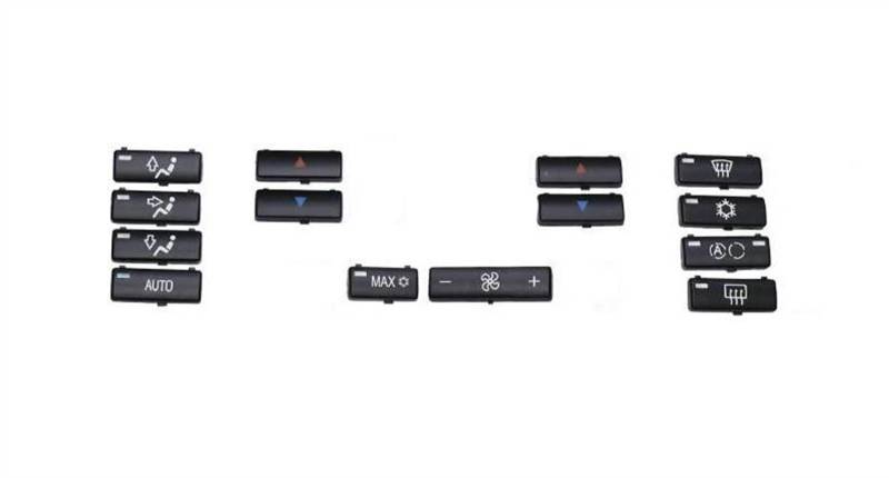 JJRFVBGT Auto Schalter Dekoration Kompatibel Mit X5 E53 1999–2006 Für 5er E39 1996–2002 14 Stück Auto-Klimaautomatik-Schalterknopfabdeckungen von JJRFVBGT