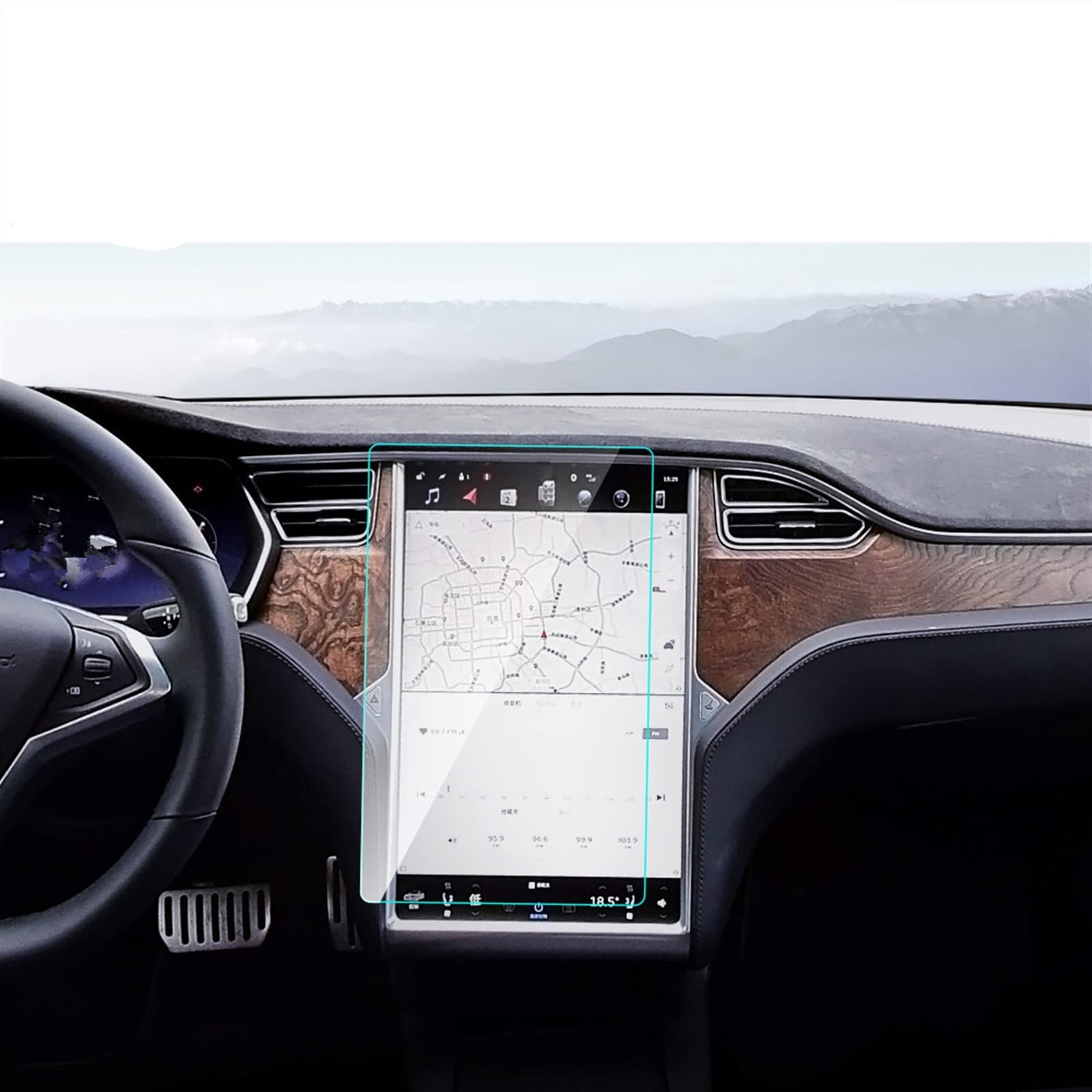 JJRFVBGT Autoinnenteile Auto-GPS-Schutzfolie, Navigationsschutz, HD-Klarheit, Gehärtetes Glas, Kompatibel Mit Tesla Für Model S 2012 2013 von JJRFVBGT