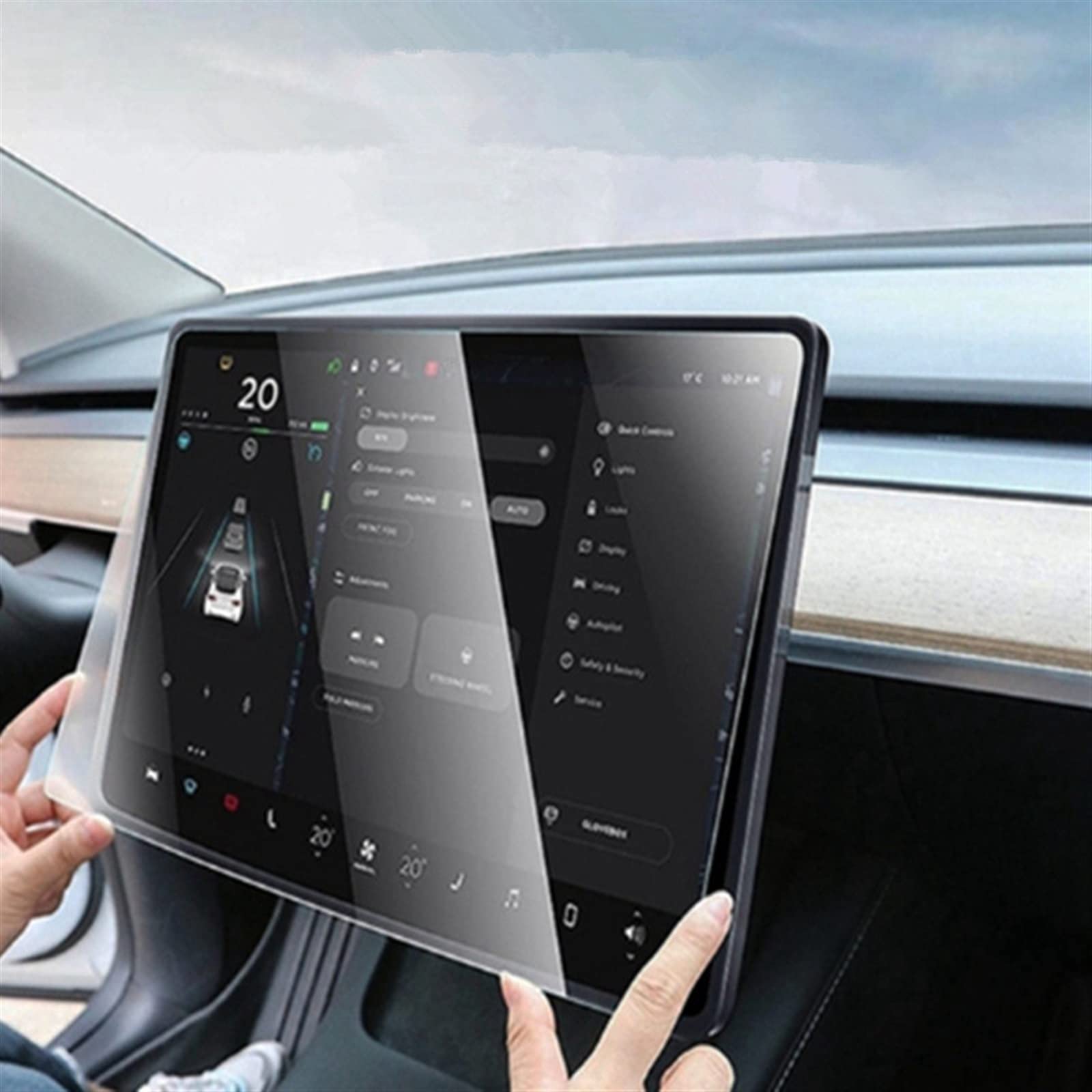 JJRFVBGT Autoinnenteile Kompatibel Mit Tesla for Model 3 2021 2022 2023 Auto GPS Navigationsbildschirm Gehärtetes Glas Schutzfolie Matt Gehärtetes Glas(Matte) von JJRFVBGT