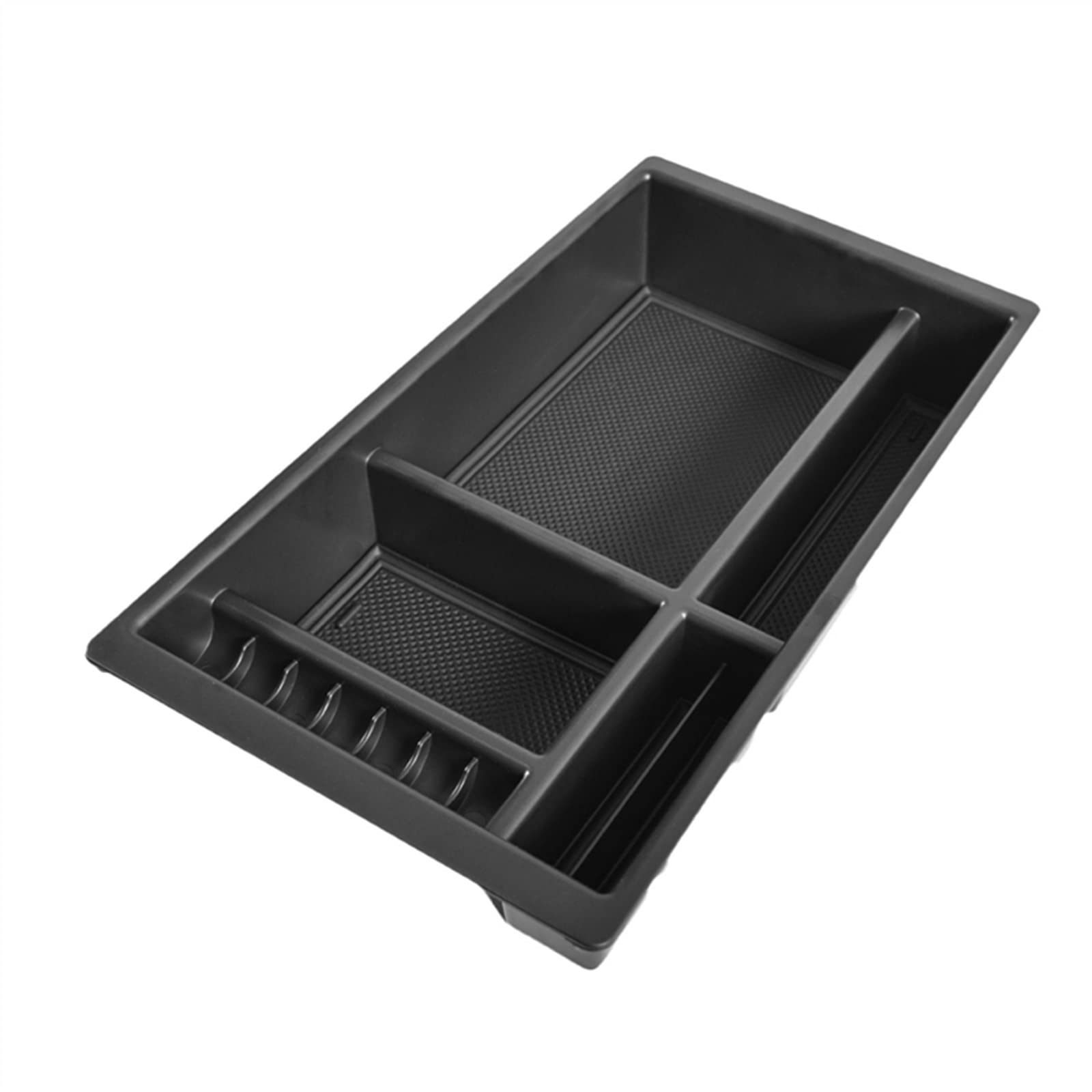 JJRFVBGT Car Center Console Tray Organizer Box Zubehör, Kompatibel Mit Chevy Für Silverado 2014 20015 2016 2017 2018 Armlehne Organizer Box Auto Zentrale Steuerung Tray(Black) von JJRFVBGT