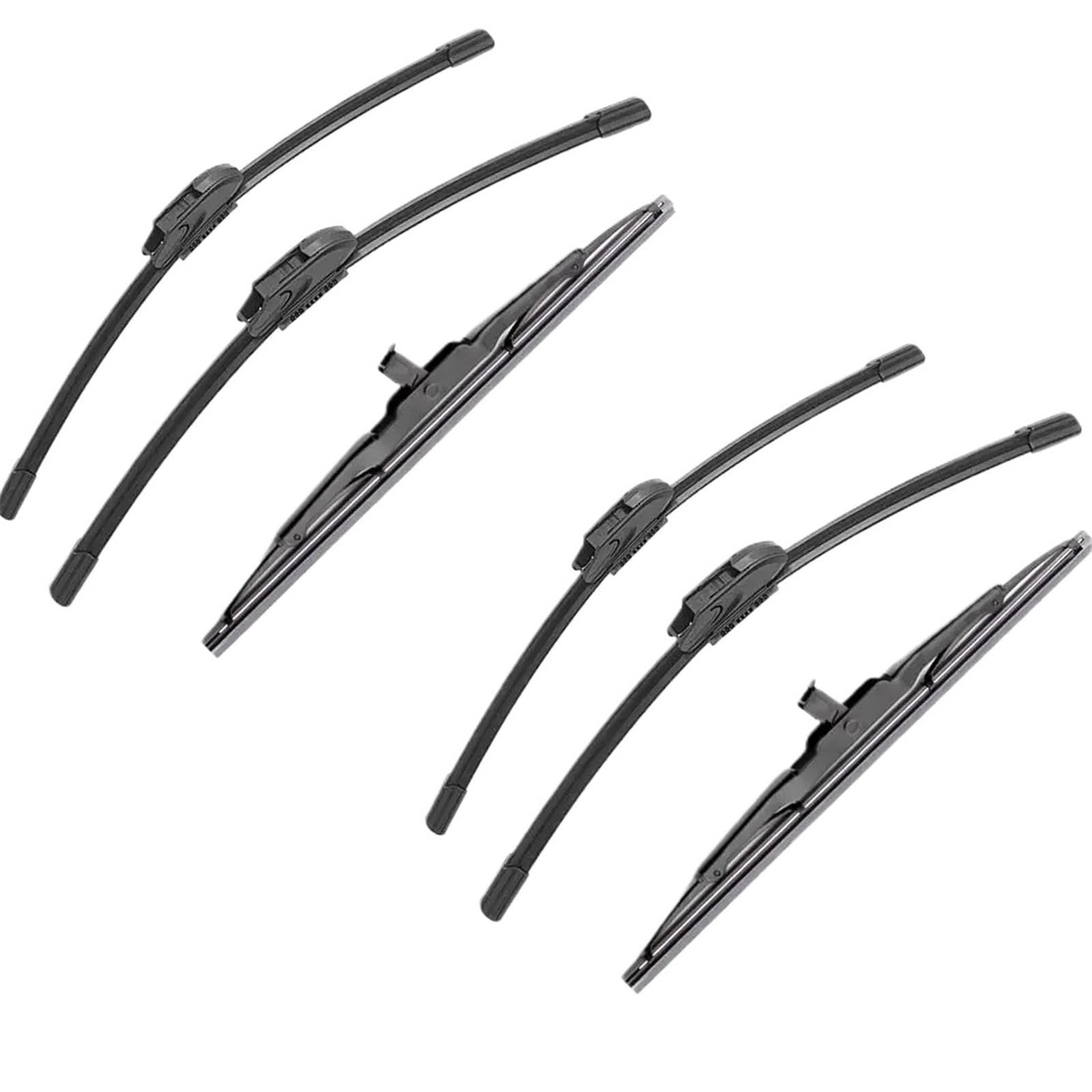 JJRFVBGT Ersatzwischblätter Kompatibel Mit Ford Für Fiesta 5 Hatchback 2003 2004 2005 2006 2007 2008 Auto-Wischer-Auto-Front-Heckscheiben-Wischerbürsten Auto-Zubehör(6 PCS) von JJRFVBGT