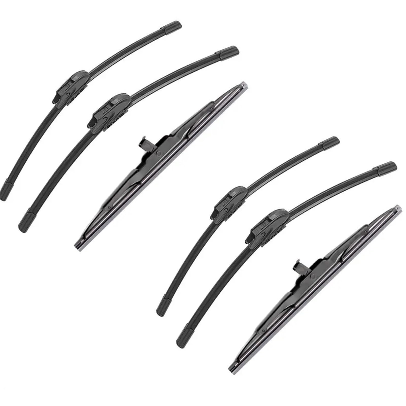 JJRFVBGT Ersatzwischblätter Kompatibel Mit Ford Für Fusion Hatchback 2002–2012, Auto-Wischerbürsten Vorne Und Hinten, Auto-Wischer-Windschutzscheiben-Regenwischer-Bürste, Auto-Zubehör(6 PCS) von JJRFVBGT