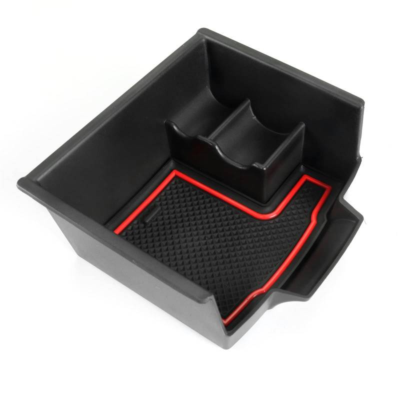 JJRFVBGT Kompatibel Mit Captur 2 2020 2021 2022 2023 Auto-Mittelkonsolen-Aufbewahrungsbox, Armlehnen-Organizer, Innenzubehör Auto Zentrale Steuerung Tray(Red) von JJRFVBGT