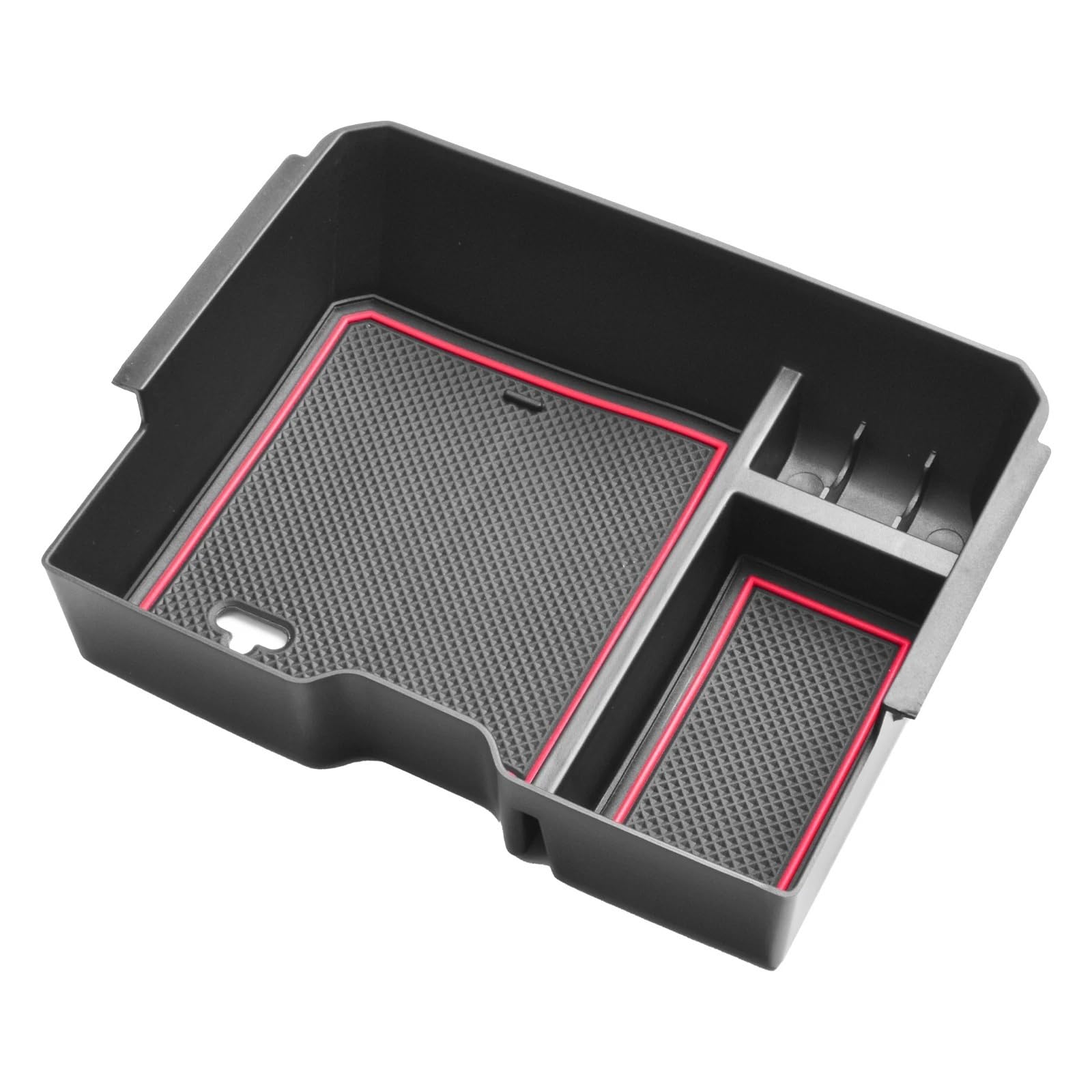 JJRFVBGT Kompatibel Mit Ford Für Ranger XL XLT 2024, Auto-Innenraum-Mittelkonsolen-Organizer-Tablett, Armlehnen-Aufbewahrungsbox, Armlehnen-Organizer-Tablett Auto Zentrale Steuerung Tray(Red Line) von JJRFVBGT