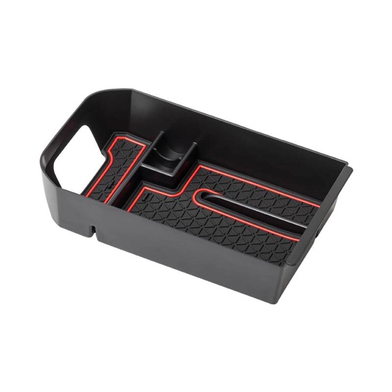 JJRFVBGT Kompatibel mit Toyota für RAV4 2019 2020 2021 2022 2023 Mittelkonsole Organizer Fach Armlehne Box Sekundärspeicher Zubehör Auto Zentrale Steuerung Tray(Red) von JJRFVBGT