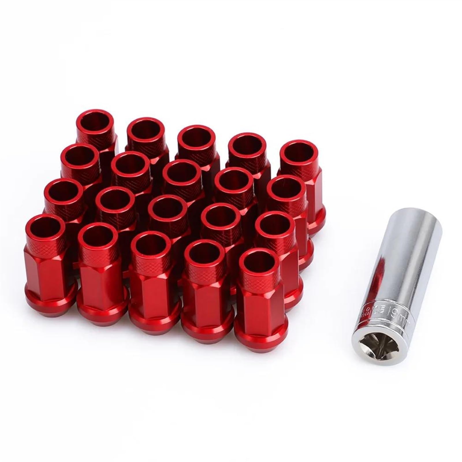 JJRFVBGT Radnabenbolzen 19HEX-Schlüssel-Radmuttern Radbolzenlänge Radschrauben Radmuttern 50 Mm Aluminiumlegierung M12x1,5 M12x1,25 M14x1,5(Red,M12x1.25) von JJRFVBGT