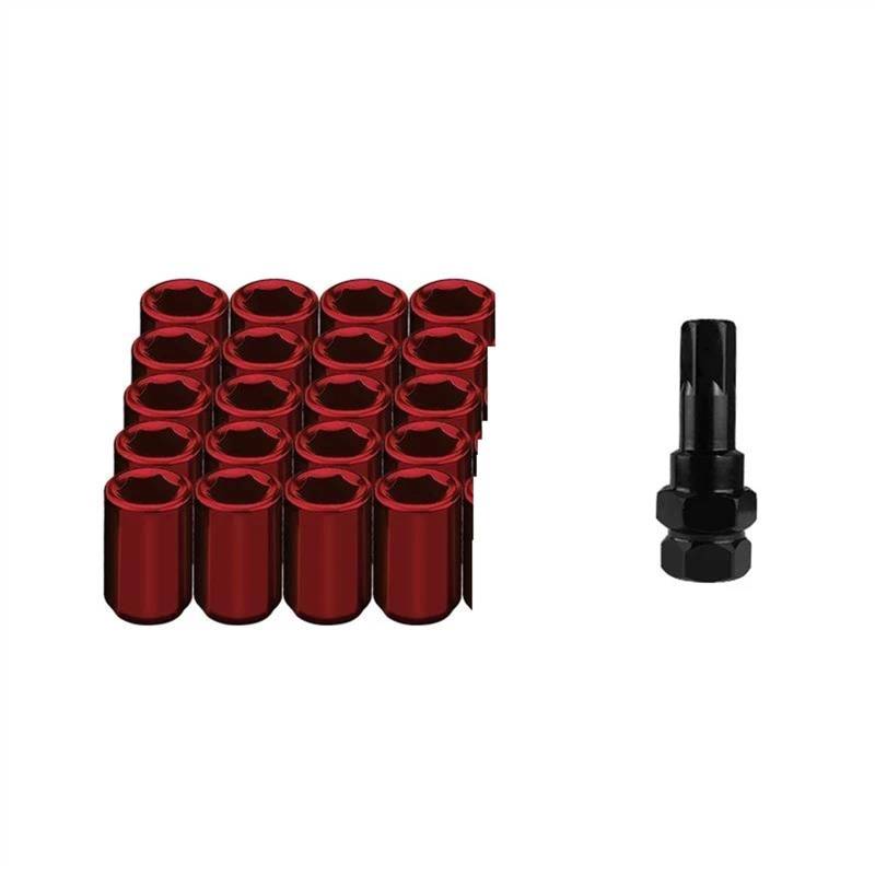 JJRFVBGT Radnabenbolzen 20 Stück Autozubehör Radmuttern Rennstahl Erweiterte Radmuttern Schraube M12 X 1,25 M12 X 1,5 Länge 32 Mm Nabenmutterschraube(Color 3,M12x1.25) von JJRFVBGT