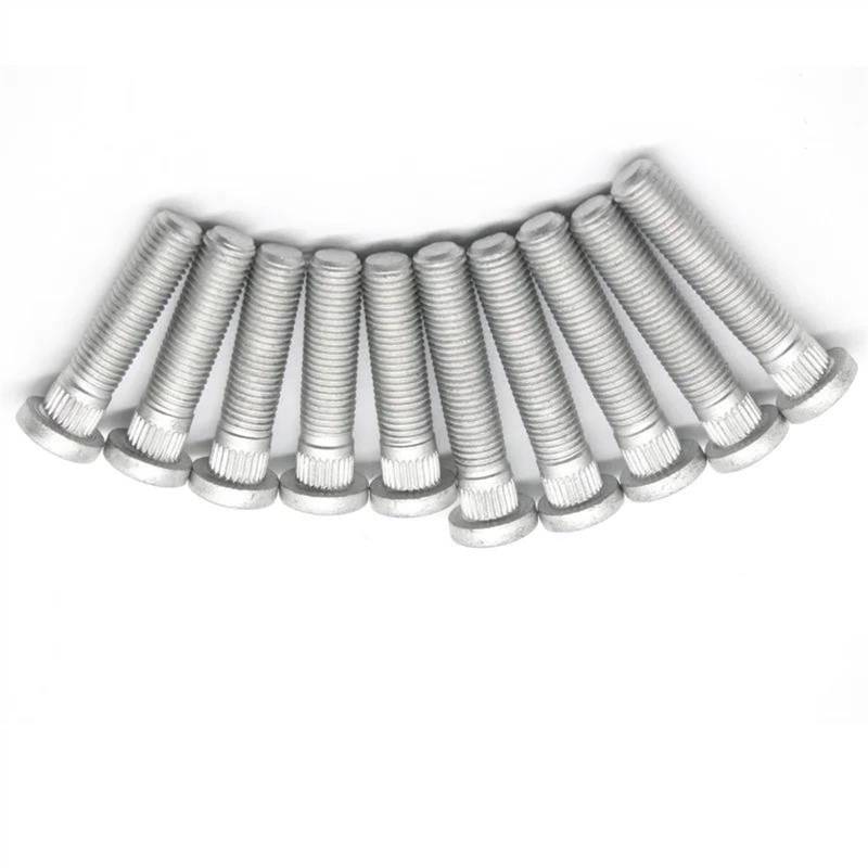 JJRFVBGT Radnabenbolzen Kompatibel Mit Accord 10 Stück Spline-Durchmesser 12 Mm-M12 X 1,5/M12 X 1,25 Autozubehör Räder Radschrauben Radösen-Verlängerungsschraube(10 PCS 57mm,M12x1.25) von JJRFVBGT