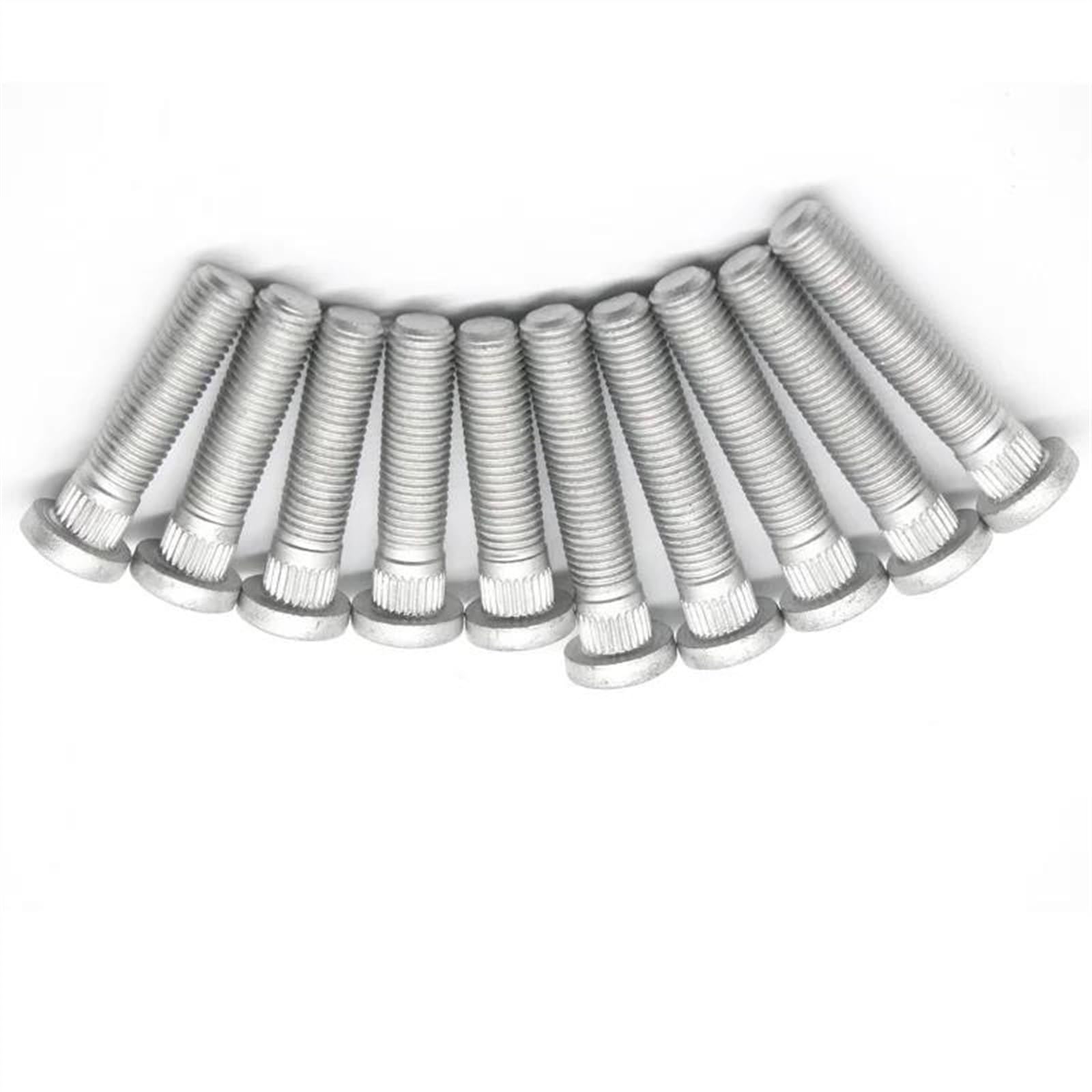 JJRFVBGT Radnabenbolzen Kompatibel Mit Accord 10 Stück Spline-Durchmesser 12 Mm-M12 X 1,5/M12 X 1,25 Autozubehör Räder Radschrauben Radösen-Verlängerungsschraube(10 PCS 62mm,M12x1.25) von JJRFVBGT