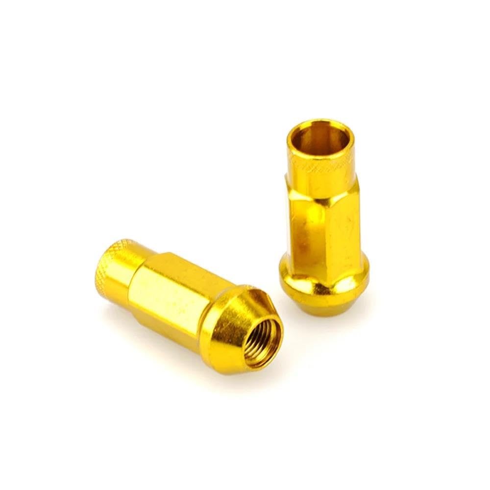 JJRFVBGT Radnabenbolzen Kompatibel Mit KIA Eisenauto-Radmuttern Radbolzen Radschrauben Unterlegscheibe Feststellradmuttern M12x1,5 M12x1,25 20 STK(Gold,M12x1.25) von JJRFVBGT