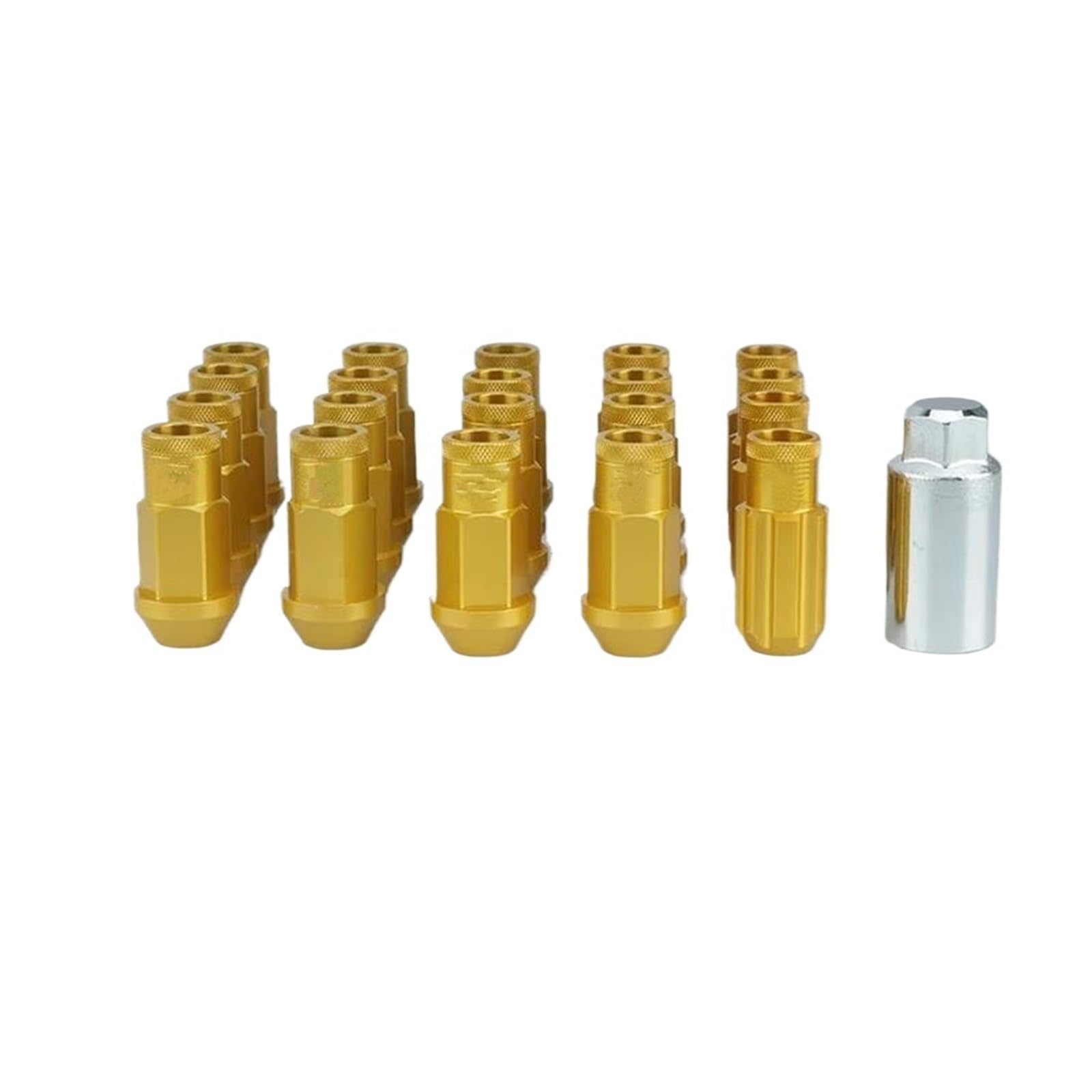 JJRFVBGT Radnabenbolzen Kompatibel Mit Mitsubishi Aluminium-Außenverkleidungsteile, Zubehör, Auto-Radmuttern, M12 X 1,5, M12 X 1,25, Radkappen, 20 Stück(Gold,M12x1.25) von JJRFVBGT