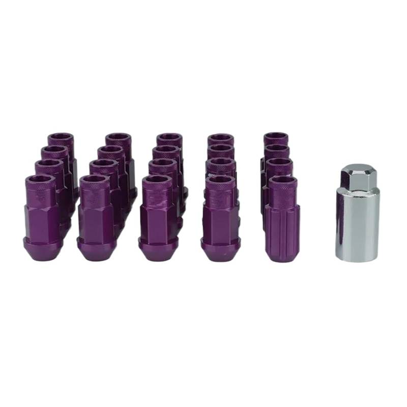 JJRFVBGT Radnabenbolzen Kompatibel Mit Mitsubishi Aluminium-Außenverkleidungsteile, Zubehör, Auto-Radmuttern, M12 X 1,5, M12 X 1,25, Radkappen, 20 Stück(Purple,M12x1.5) von JJRFVBGT