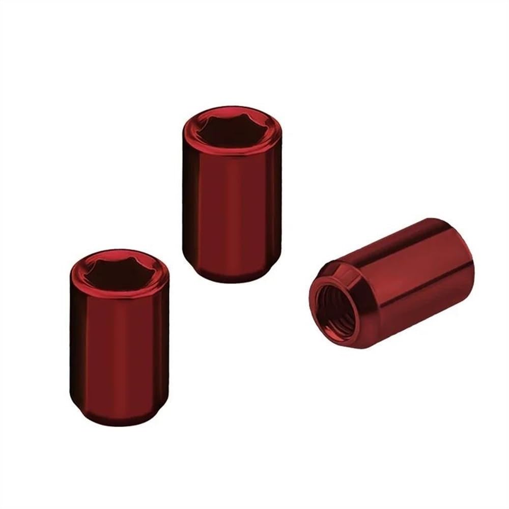 JJRFVBGT Radnabenbolzen Kompatibel Mit Toyota 32mm Auto-Radmuttern Verlängerte Radmuttern Aus Stahl Schraube M12 X 1,25 M12 X 1,5 Radmutternschraube, Zubehör(Red,M12x1.5) von JJRFVBGT