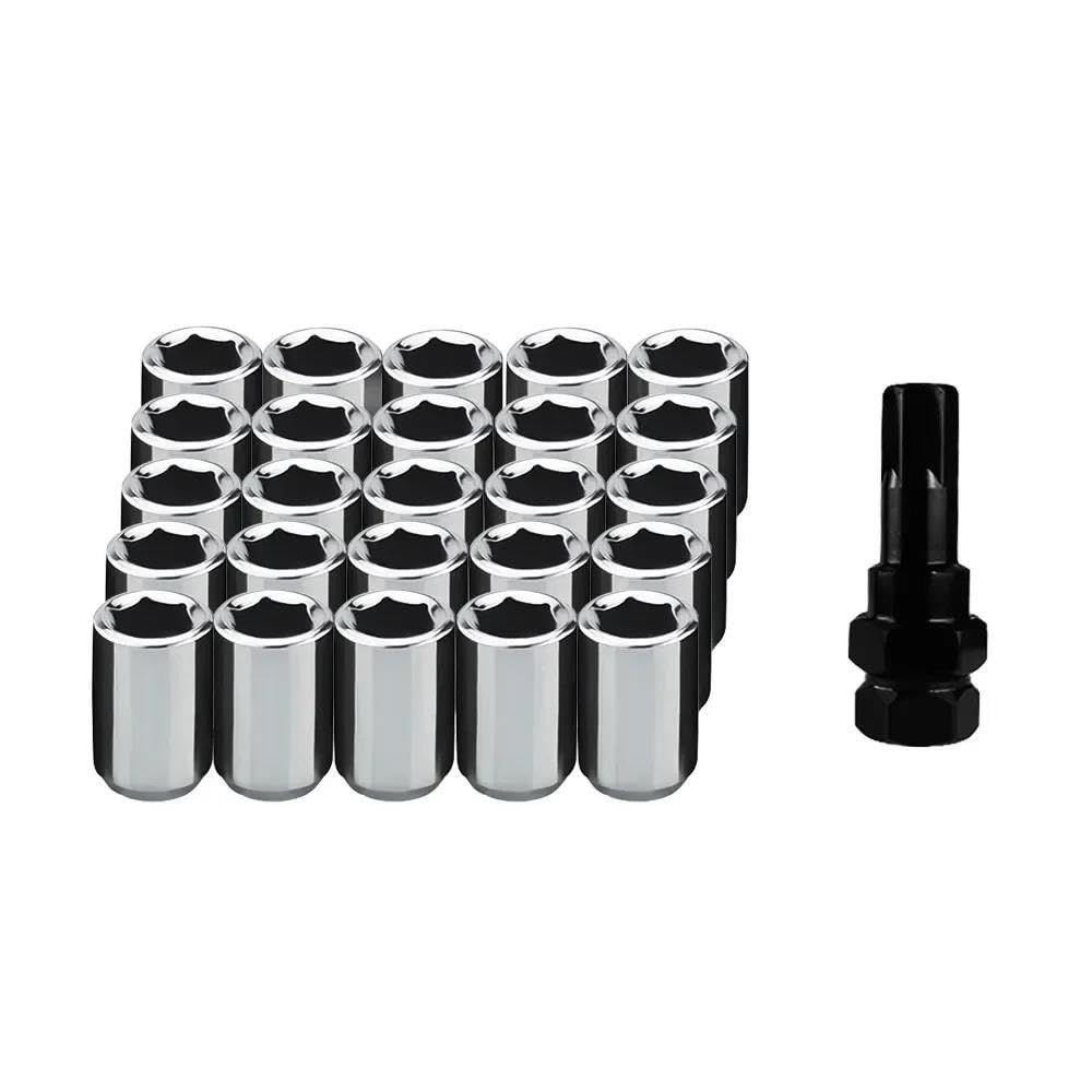 JJRFVBGT Radnabenbolzen Kompatibel Mit Toyota 32mm Auto-Radmuttern Verlängerte Radmuttern Aus Stahl Schraube M12 X 1,25 M12 X 1,5 Radmutternschraube, Zubehör(Silver,M12x1.25) von JJRFVBGT