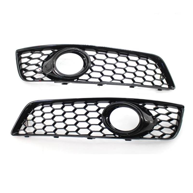 Nebelscheinwerfer Blende Kompatibel Mit A3 8P 2009 2010 2011 2012 2013 Wabengitter-Nebelscheinwerfer-Kühlergrill-Abdeckung Auto-Frontstoßstange Nebelscheinwerfer Racing Grille 1 Paar(Glossy Black) von JJRFVBGT