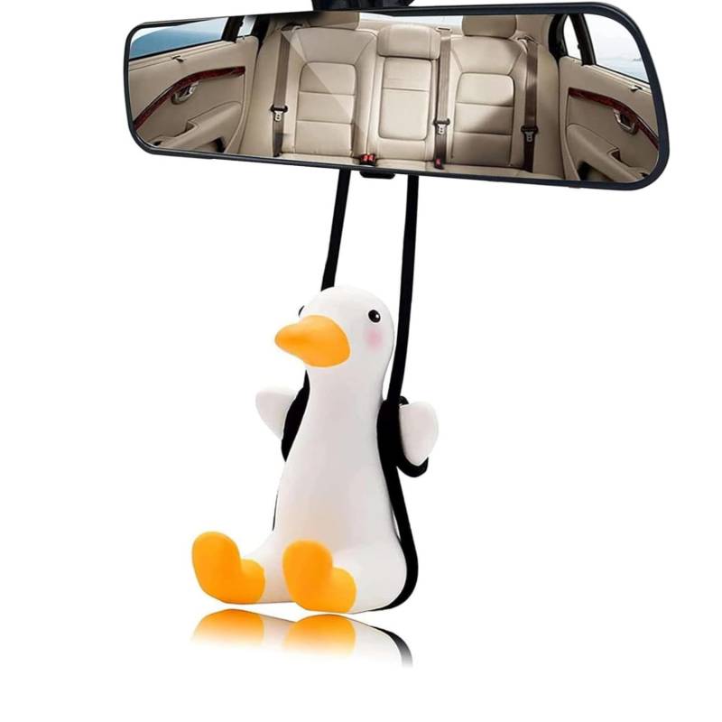 JJiaoLinin Schwingende Ente Auto Hängend Ornament,Süße Swinging Duck Car Hanging Ornament Hängendes Ornament Lustige Geschenke Swinging Duck Auto Anhänger für Autospiegel Türen Zuhause Büro von JJiaoLinin