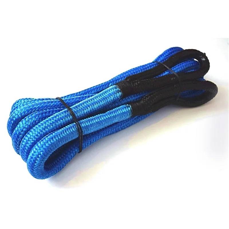 Abschleppseil Doppelt geflochtenes kinetisches Nylon-Bergungsseil für LKW-Offroad-Autos als Abschleppseil Abschleppseil Auto(19mm 9m Blue) von JKELPV