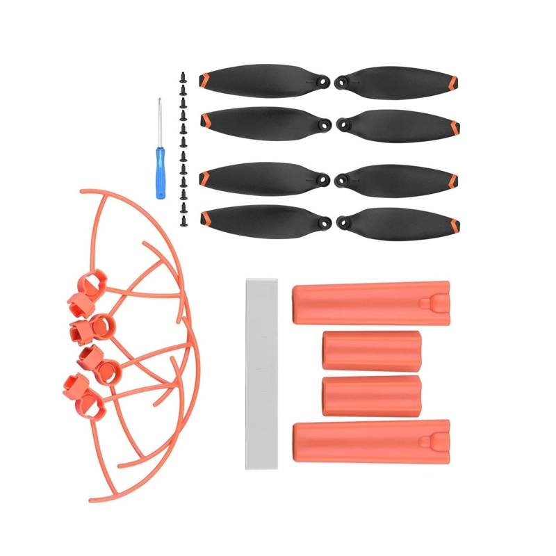 Drohnenpropeller und Schutzhülle, kompatibler Ersatz for X8Mini/MiniV2, leichtes Flügelventilator-Set(Orange SET) von JKGVNCT