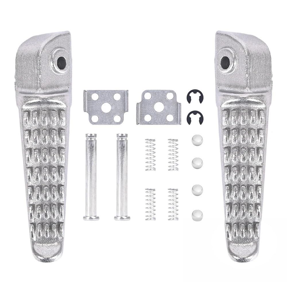 Fußrasten Pedal 1 Paar rutschfeste Schwarze CNC-Faltfußrasten Aus Aluminiumlegierung Pedalauflage Vorn Und Hinten Fußrasten Für Ka&wasaki ZX6R 10R von JKYWOL
