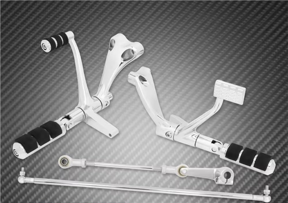 Fußrasten Pedal Motorrad-Vorwärtssteuerung Komplettes Set Fußrastengestänge Hebel-Set Für Ha&rley Für Sportster XL 1200 883 Für Dyna Für Softail von JKYWOL