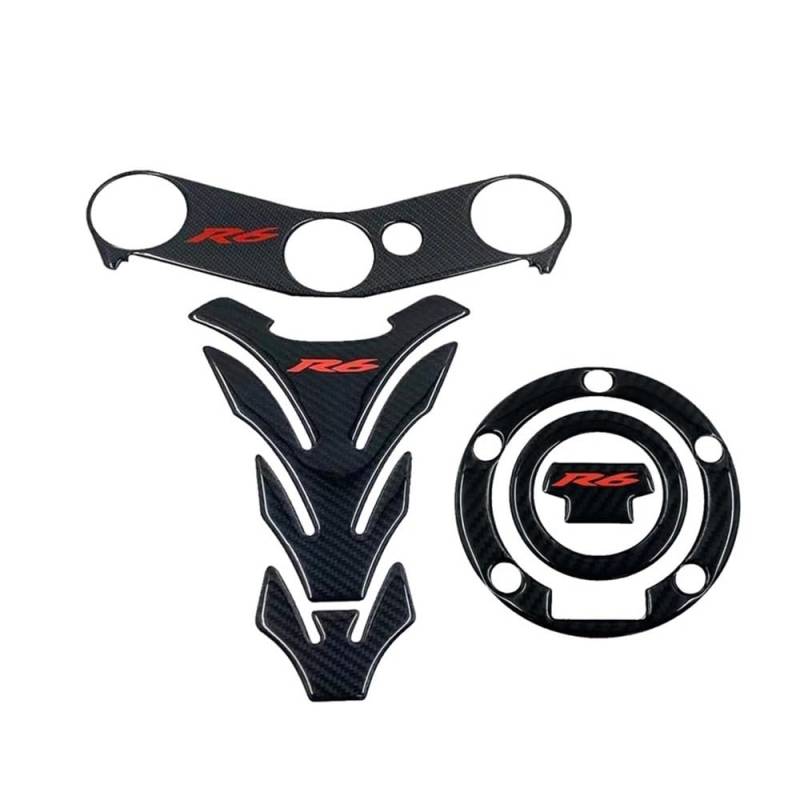 Tankaufkleber Motorrad Carbon Fiber Aufkleber Aufkleber Pad Baum Clamp Oberen Front Protector Für YA&MAHA YZFR6 YZF R6 600 2006-2016 von JKYWOL