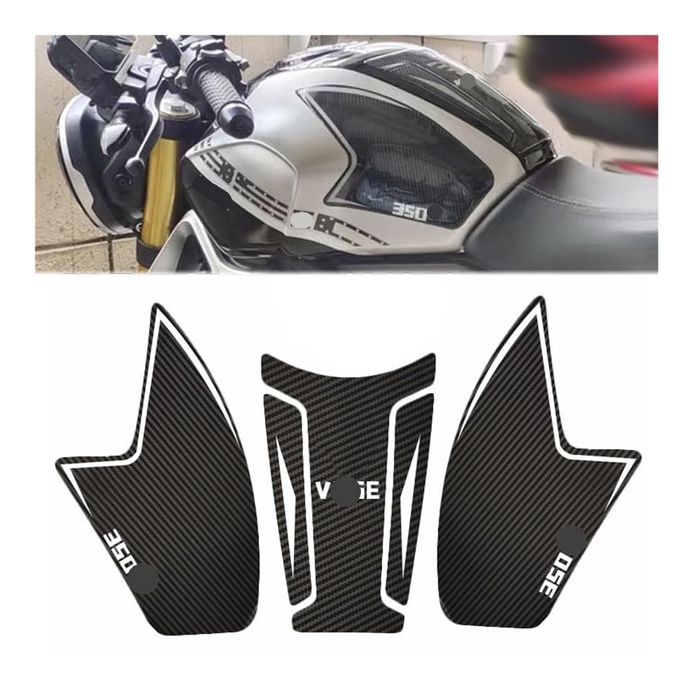 Tankaufkleber Motorrad Kohlefaser Anti Slip Kraftstofftank Pad Schutz Seite Knie Grip Aufkleber Pads Für Loncin Für Voge 350AC 350 AC von JKYWOL