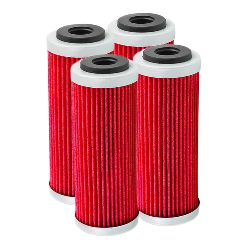 4 oder 6 Stück Motorrad-Ölfilter, kompatibel mit SX SXF SXS EXC EXC-F EXC-R XCF XCF-W XCW SMR-Modellen 250 350 400 450 505 530 2007 bis 2020(Red-4 pcs) von JKYsrUT