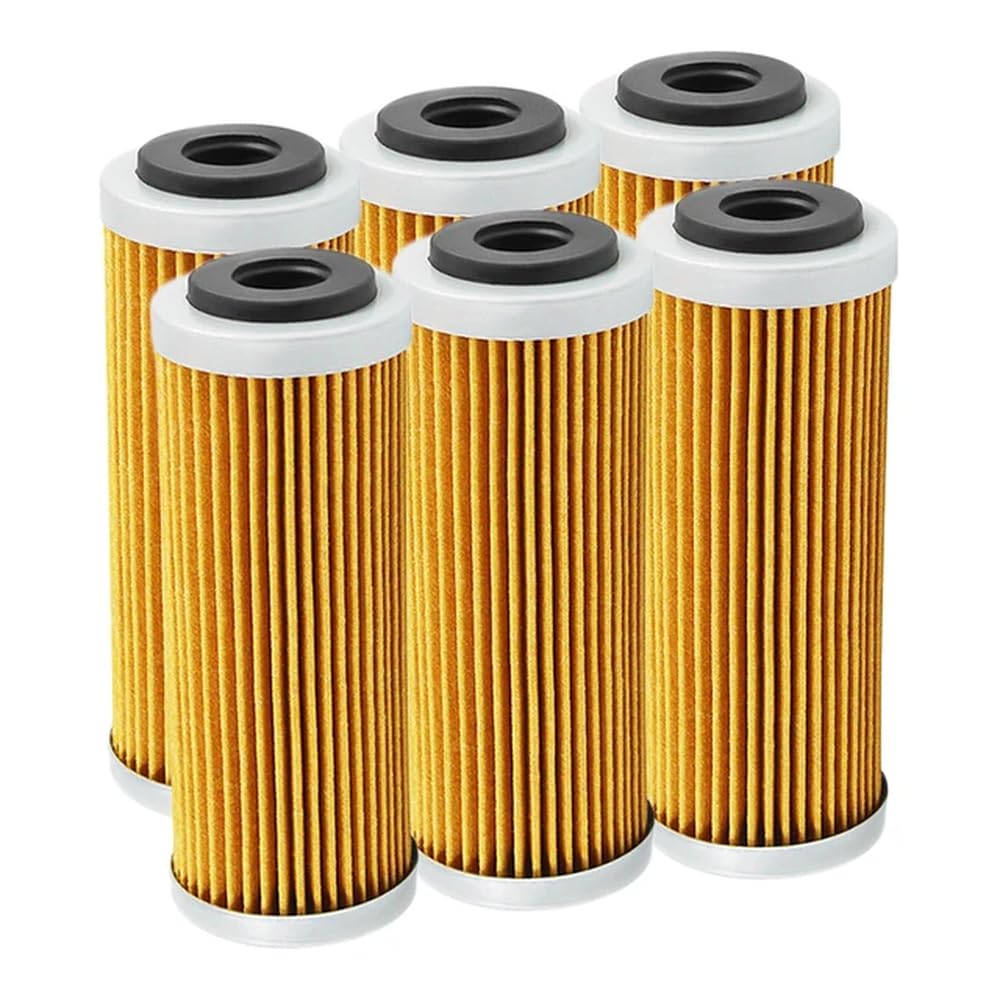 4 oder 6 Stück Motorrad-Ölfilter, kompatibel mit SX SXF SXS EXC EXC-F EXC-R XCF XCF-W XCW SMR-Modellen 250 350 400 450 505 530 2007 bis 2020(Yellow-6 pcs) von JKYsrUT