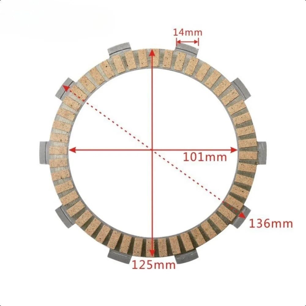 400cc Motorrad Reibung Kupplung Platte Disc Set Kompatibel mit EX400 KLE400 KLX400 KLX KLE EX 400(1pcs Narrow) von JKYsrUT