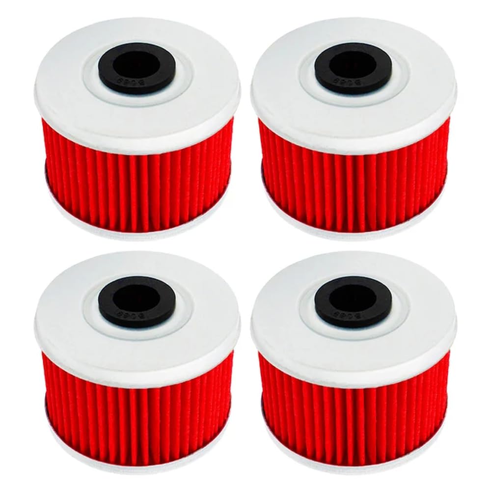 Motorrad-Ölfilter, kompatibel mit ATC250SX ATC350X SXS 500 Rancher TRX 200 300 350 400 420 Foreman 450 500 520, erhältlich in 2, 4 oder 6 Packungen(Red-4 pcs) von JKYsrUT